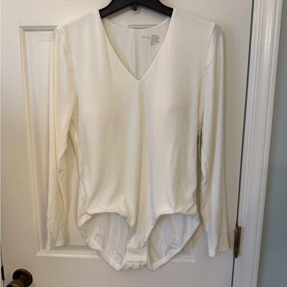 Soma Elegant White Long Sleeve Body Suit